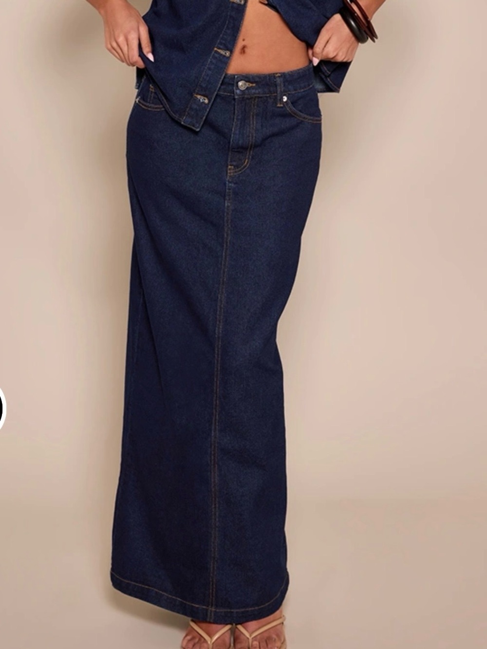NWT Denim Maxi PLT Western Inspired Skirt in size 4 Cowboy chic Americana